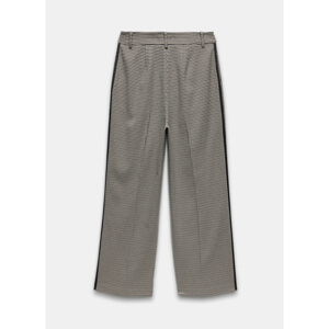 Mint Velvet Neutral Check Side Stripe Trousers